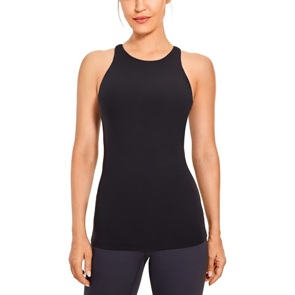 IC Treningstopp for kvinner med høy hals - med innebygd BH-støtte Racerback Athletic Sports Shirt (M)