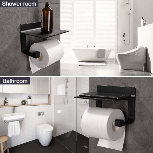 IC Sort Toiletpapirholder Toiletpapirholder Ingen boring