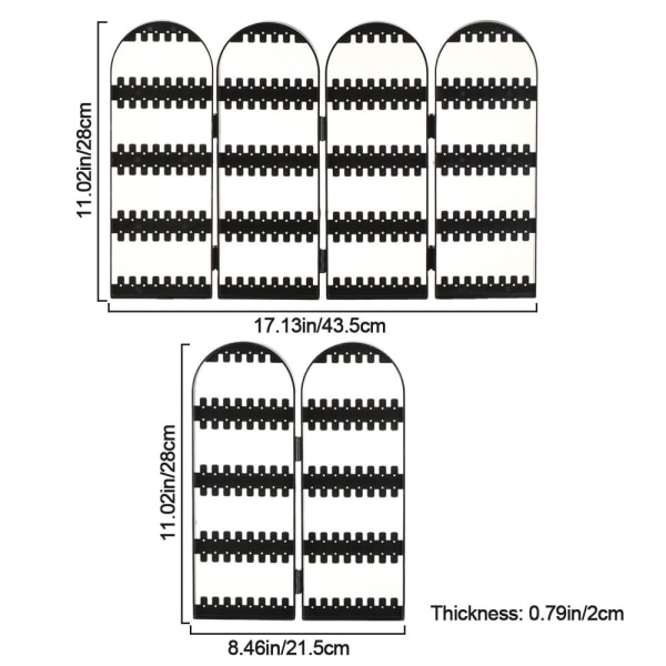 Øreringsholder Øreringe Nibbar Display Rack SORT 4 FANS sort black 4 fans