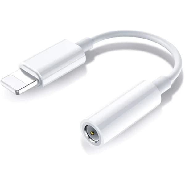 2x BT Lightning til 3,5 mm adapter til hovedtelefoner BT lyd og opkald Hvid one size