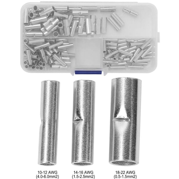 150 stk. Uisolerede Bare Butt Connector Splice Wire Terminaler Kit, DUBUNS