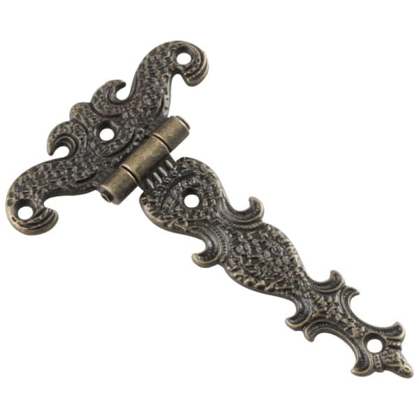2 stk. 113*69 mm antik bronze/sort hængsel til skab Bronze