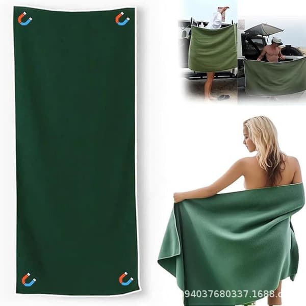 Udendørs Magnetisk Badehåndklæde Magnet Håndklæde 【Magnetic bath towel】Black