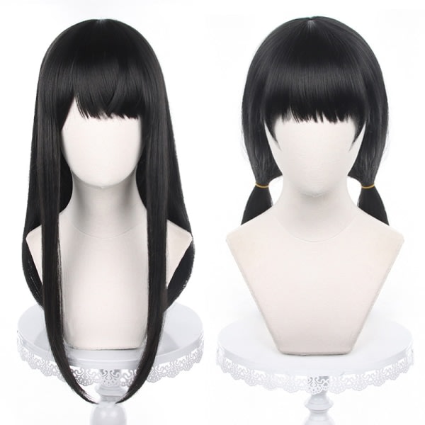 IC Anime Chainsaw Man Mitaka Asa Cosplay Peruk Asa Mitaka Lång Svart Black One Size