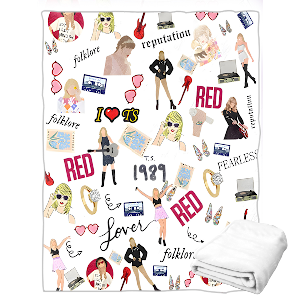 Taylor Swift-teppe, stjerne-teppe, flanell-teppe, personlig, mykt, dobbeltsidig fløyelsteppe, air condition-teppe, lurteteppe MXT-R 100*150