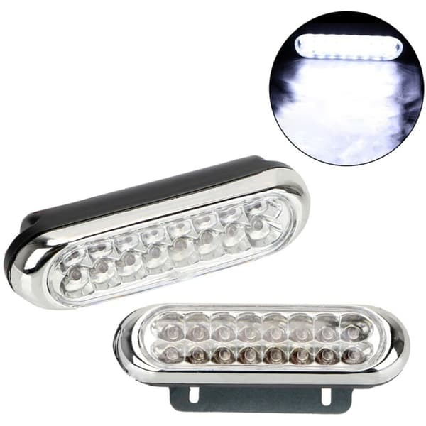 2 st 16 LED Bil Ljus Vit Universell Varselljus Dimljus