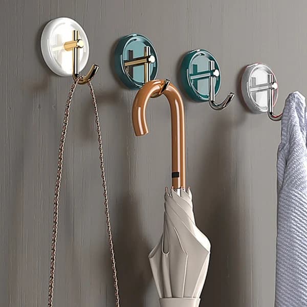 Self-adhesive hook without nails, multifunctional wall-mounted towel storage hook, creamy-white Creamy-white