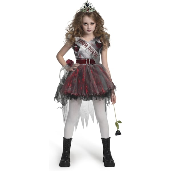 Spittacular Creations Kids Piger Mørk Prom Queen Kostume, Goth Prom Queen Kostume til Børn, Piger, Halloween L svart Large (10-12 yrs)