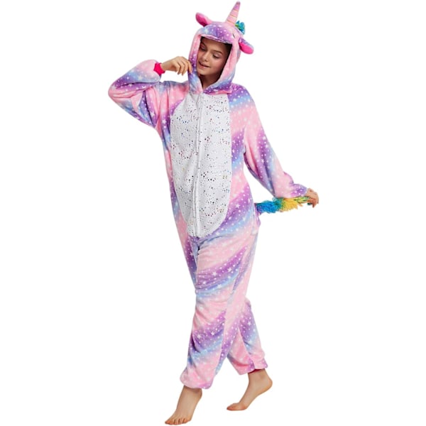 Onesies til kvinder, Onesies til voksne mænd, Pyjamas Onesies, Enhjørning, Flannels pyjamas, Dyre Onesies, 3D hættetrøjer, Halloween, Julekostumer Pink unicorn XL