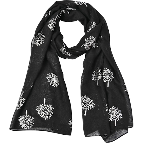 Damhalsduk, sjal, varma vintersjalar, stor bomullssjal, elegant sjalstol, 90 x 180 cm black