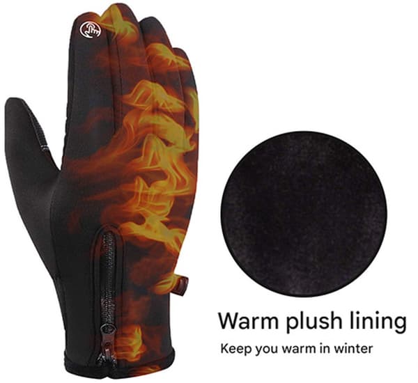Touchscreen Vinterhandsker, Varm Nylon, Vindafvisende, Skridsikkert Greb, Unisex Til Cykling, Skiløb Og Udendørs Aktiviteter, Grå, XL