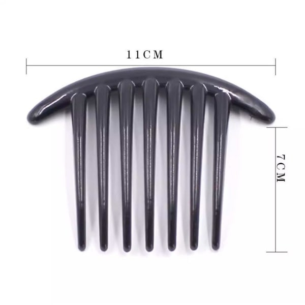 Hårkamsett med 2 Plast Side Hair Twist Comb Fransk Twist Comb Hårklipp med tenner for fint hår Tilbehør for kvinner jenter, svart