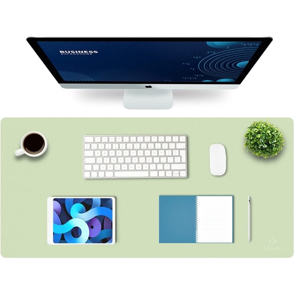 IC Skrivbordsmatta, Skrivbordsunderlägg, Skrivbordsmatta 43cm x 90cm, Laptopmatta, Skrivbordsunderlägg för kontor och hem, Dubbelsidig (Ljusgrön)