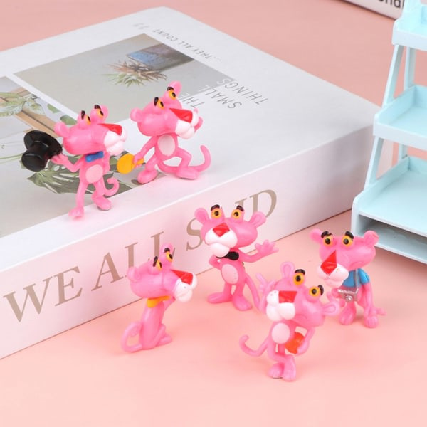 IC 6 st Rosa Pantern Animefigurer Stationära modell bilprydnader