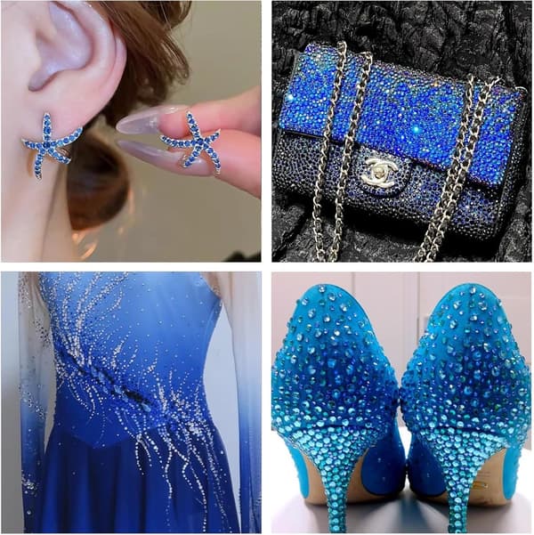 Hot Fix Rhinestones, Flat Back Glasskrystaller, 1440 Stykker For DIY Klær Og Tilbehørsdekorasjon, SS16 3,8–4 Mm