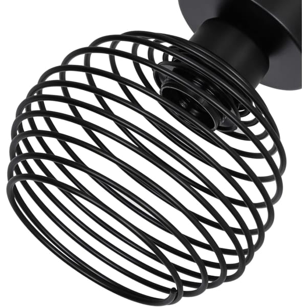 IC Retro Loftlampe Industriel Loftlampe - Retro Sort Smijern Loftlampe E27 Max 40W Indendørslampe Med Skærm Til Stue Soveværelse Gang