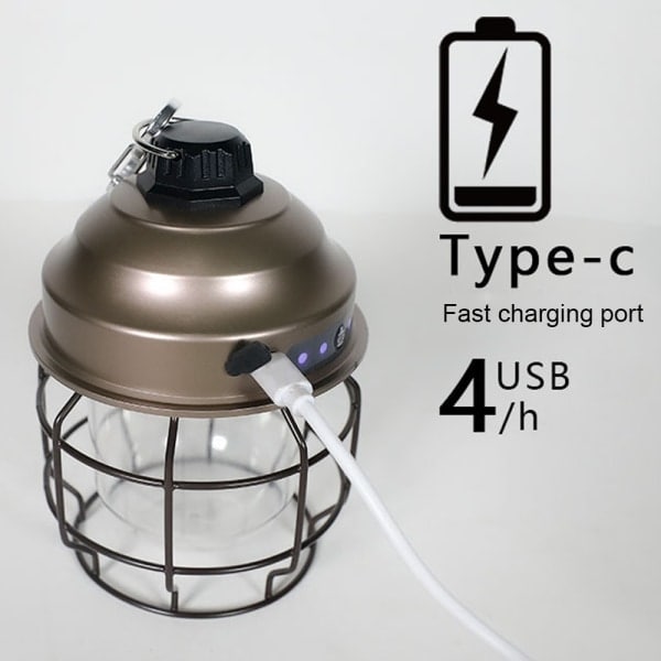 IG LED-leirituli, latautuva riippuva ulkotilaan, retkeilyyn Retro copper