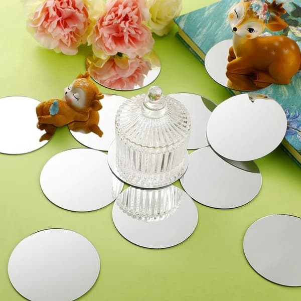 25-pack Mini Runda Självhäftande Speglar för Hantverk (3\" Diameter)