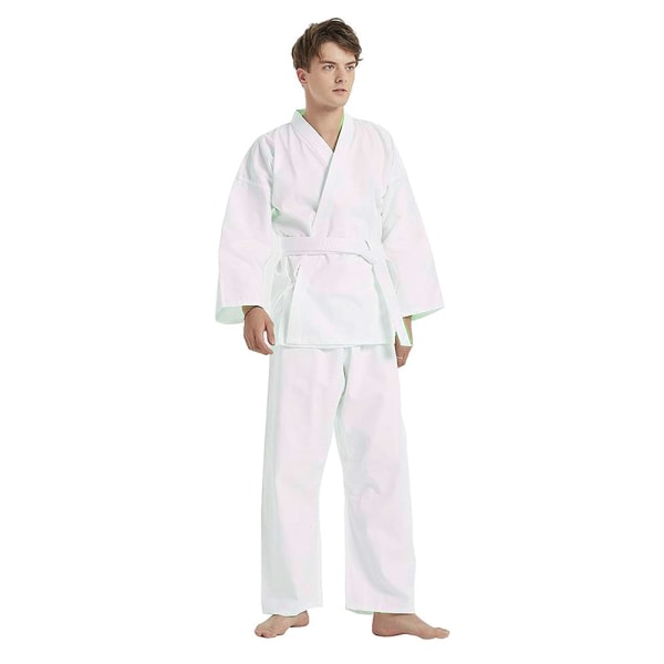 IC Karateuniform med bælte, hvid, karate gi til børn og 150cm