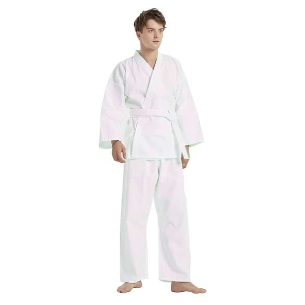 IC Karateuniform med bälte, vit, karate gi för barn och 150cm