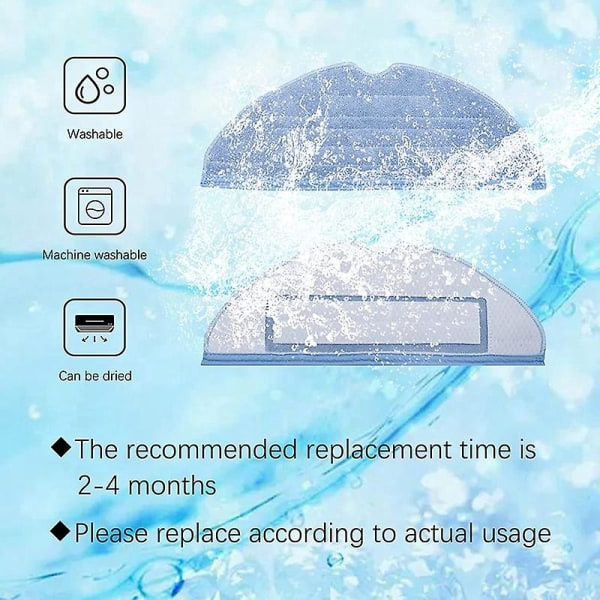 10 st Moppdynor för Xiaomi Roborock S7 T7s T7 Plus Mikrofiberdyna