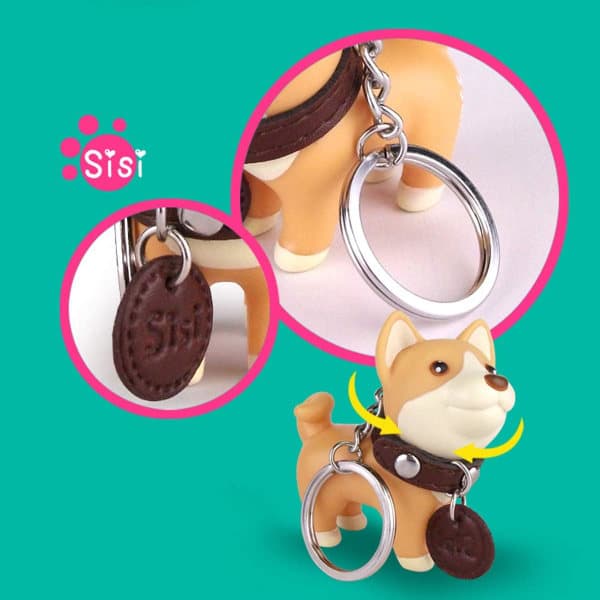 Sød Dyrenøglering Nøglering Nøglering Ringtaske Dekorationspresent (Shiba) IC