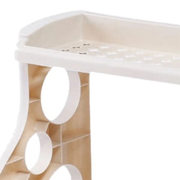 Multifunctional Kitchen Shelf Corner Shelf Dish Rack 2-Layer Perforated Plastic Spice Rack