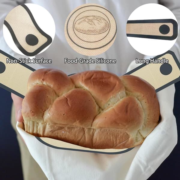 Deigmatte - med - lange - håndtak - slynge - bakematte - 2 - deler - Multifunksjonell - silikonbakematte - Gjenbrukbar