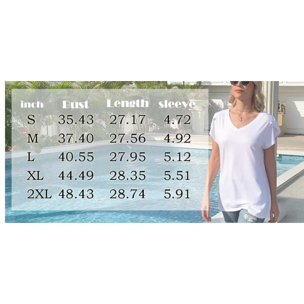 IC Kvinders Topper V-udskæring Sommer Kronblad Ærme Casual T-shirts