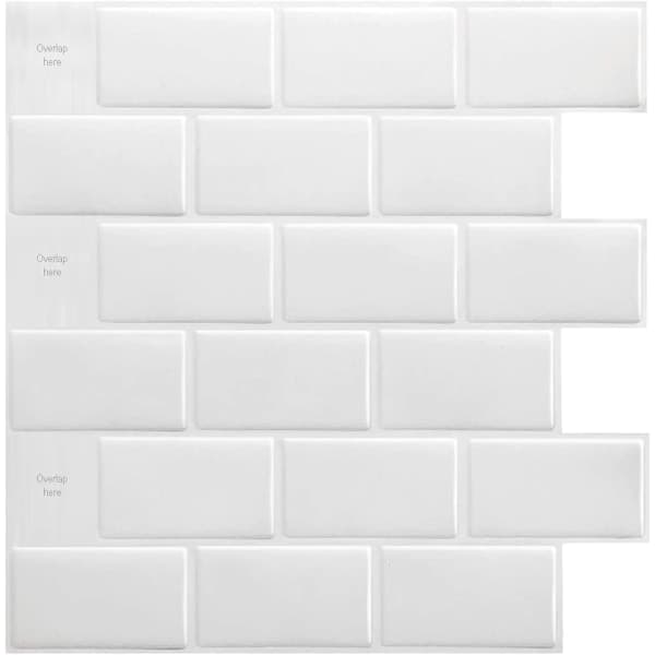 IC 10-arks fliseklistremerker 30 * 30 cm 3d Premium avtagbar hvit