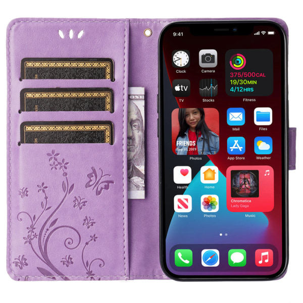 Perhoskotelo iPhoneen kolmella korttipaikalla