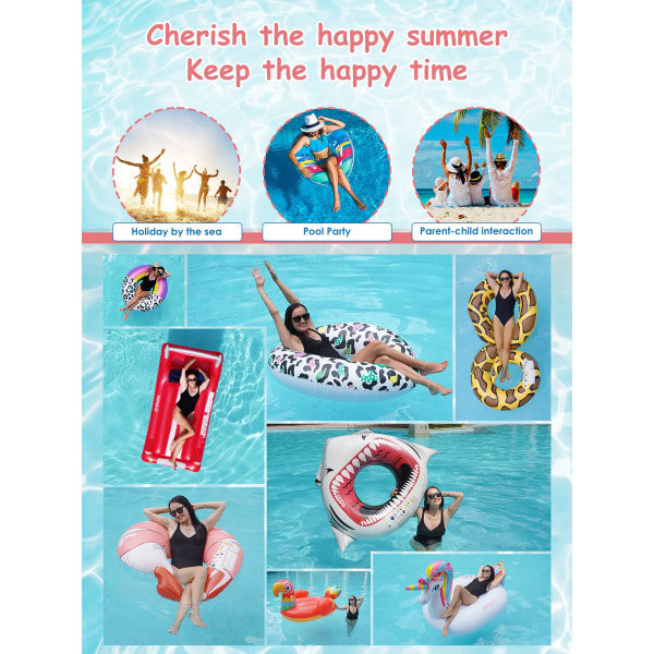 IC Oppustelig BadeRing, Flydende Pool Float Badetube Flot