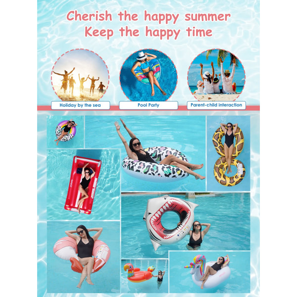 IC Uppblåsbar Simring, Flytande Pool Float Simning Tube Flotte