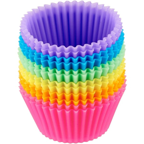 IC Återanvändbara Silikonbakkoppar, Muffinsformar - 12-pack, Flerfärgade