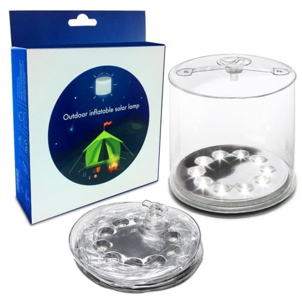 IC Campinglampa, Ljust Uppblåsbar Solljus för Tält, Utomhussolljus (Transparent Vitt Ljus) GroupM
