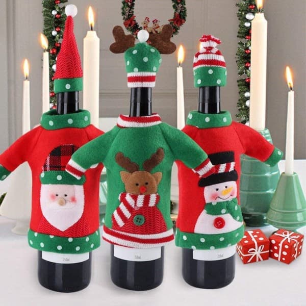 IC 3 stk Julevinflaskedeksel, Stygg Julgenser Vin