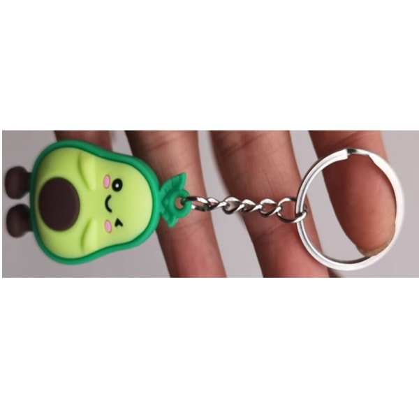 Grøn Avocado Nøglering, 5,5 cm x 3 cm Sød Kreativ Skoletaske C IC