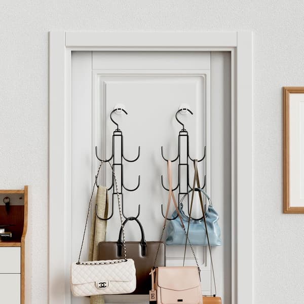 2 - pak - Garderobe håndtaskekrog arrangør - garderobe arrangør - taskestativ - Pladsbesparende - tasker - bælter - slips