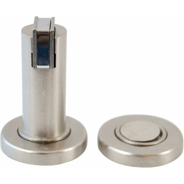 Magnetisk dørstopper MS010 Rustfrit stål Gulv Vægmontering 5 cm Diameter 8,4 cm Højde
