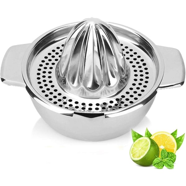 IC Manuell Sitruspresse i Rustfritt Stål - Appelsinpresse, Sitronpresse, Appelsinjuicer - Oppvaskmaskinsikker for Appelsiner, Sitroner, Limefrukter