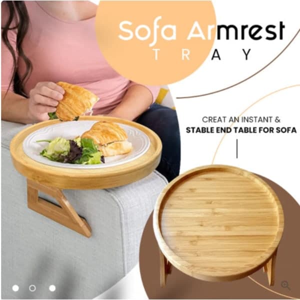 IC Soffbrikke Bord Soffa Armstøtte Klemmbrikke Bambu Soffbrikke Gul