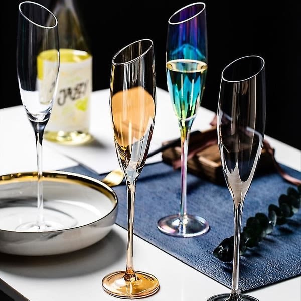 Creative Rødvin Champagne Glass Blyfritt Glass Transparent Smoke Grey Amber Glass Grå Grå 570ML