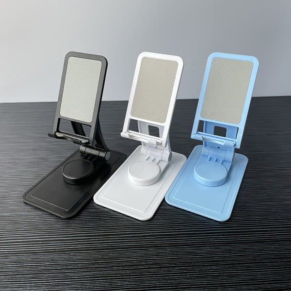 IC 360° Roterende Tablet Mobiltelefon Stativ Skrivebordsholder Bærbar La Sort