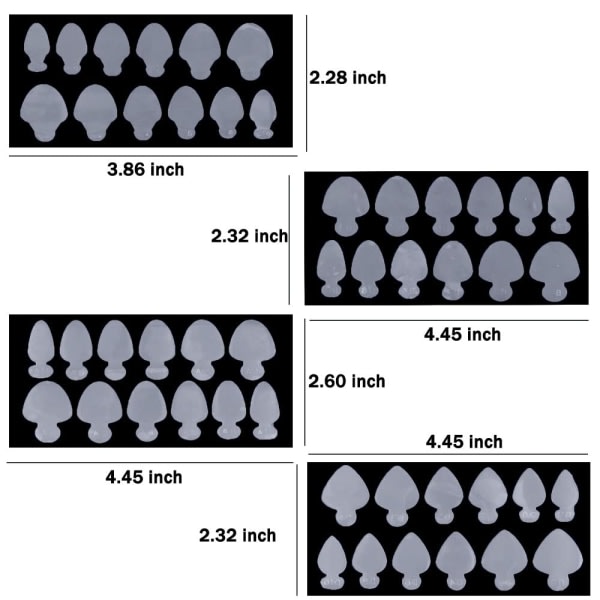 IC 48 kpl Ranskalaisen Muodon Kaksois Tarra Kynsi Muodot Pehmeä Silikonityyny Ranskalaisen Laajennus Kynsi Stencil Kaksois Muoto Ranskalaisen Lisäys Kynsi