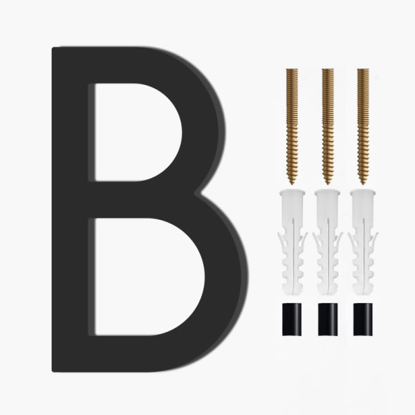 IC Adress Stor modern dörr alfabetet flytande husnummer bokstäver Black B