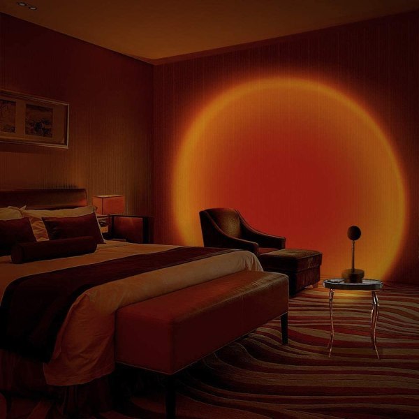 IC Solnedgang Lampe, Solnedgangsprosjektorlampe, USB LED-projektorlampe Sunset-red