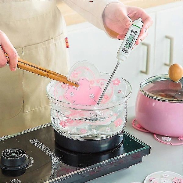Cherry Blossom Shape Silicone Coaster Coffee Table Mat Heat Insulation 1 pc, Pink)
