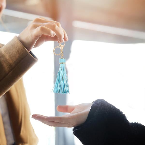 Hængende Tassel Nøglering Macrame Regnbue Nøgleringe IC
