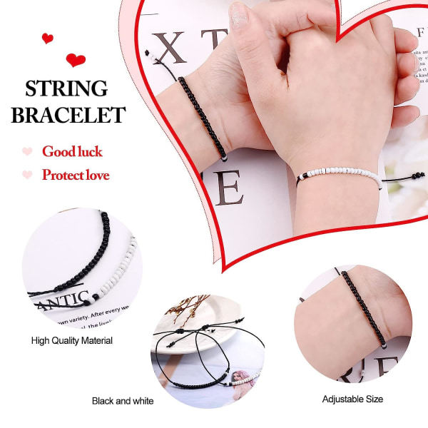 IC Bestevenn Armbånd Par Armbånd for 2 Matchende Yin Yang Han og Hennes Elskere Armbånd Smykker for Bff Vennskapsforhold (Yin Yang-Stil 3)