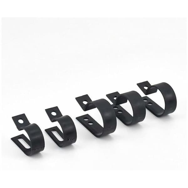 200 stk. sorte nylon kabelbindere P-clips fastgørelseselementer til rør kabler kanaler kapper kompatible med Ø 5,3-23 mm